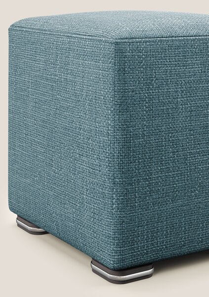 Cube pouf in morbido tessuto impermeabile ad intreccio melangiato T06