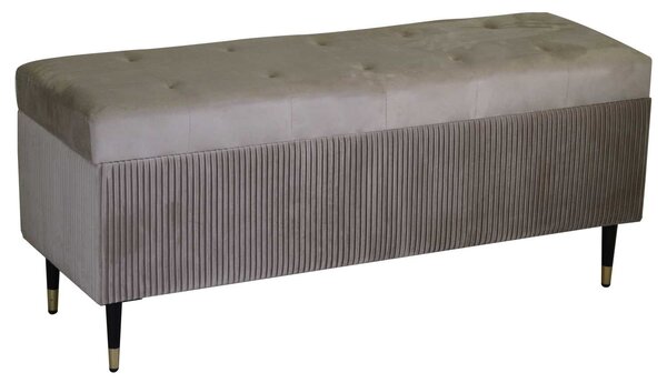 Panca Contenitore 115x40xh45 cm in Tessuto Velluto Beige