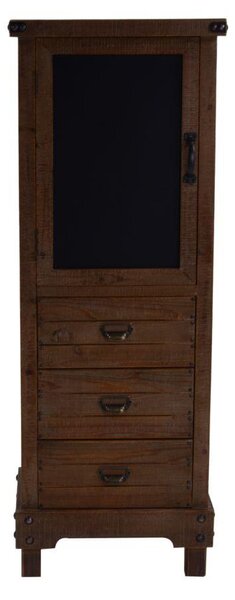 Mobile 3 Cassetti 1 Anta con Lavagna 50x35xh137 cm in Legno di Abete Marrone