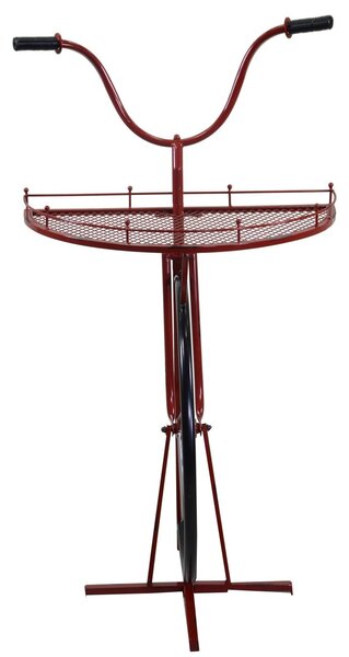 Mensola d’Arredo a Forma di Bicicletta 64x33/38xh81/115 cm in Metallo Rosso