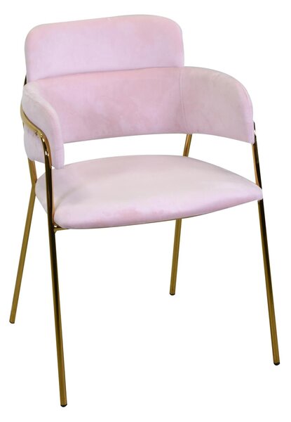 Sedia Imbottita 52x52xh79 cm in Tessuto Velluto Hannover Rosa
