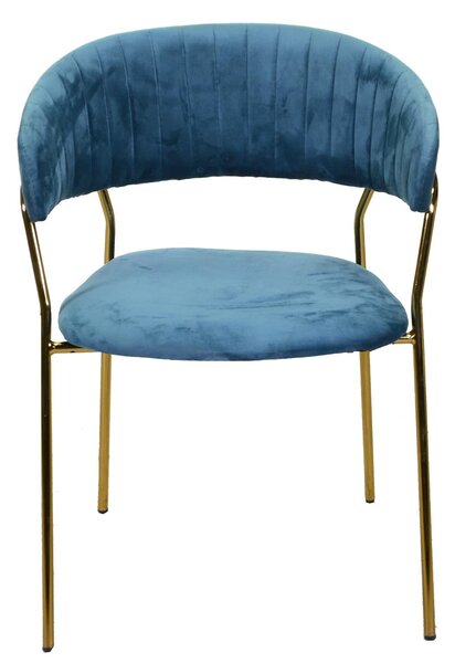 Sedia Imbottita 57x52xh78 cm in Tessuto Velluto Brendeburgo Blu