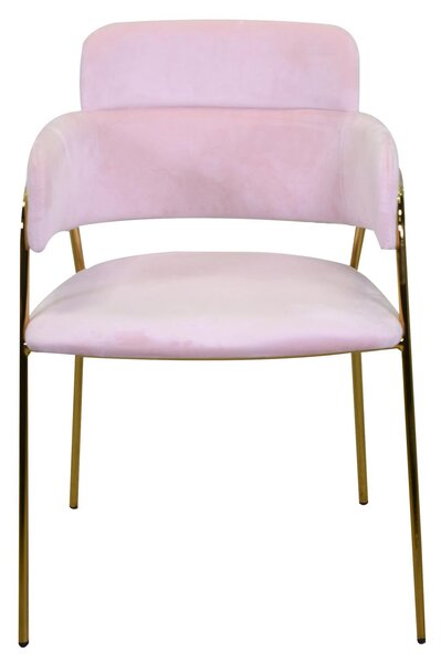 Sedia Imbottita 52x52xh79 cm in Tessuto Velluto Hannover Rosa