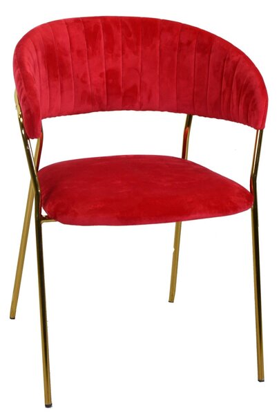 Sedia Imbottita 57x52xh78 cm in Tessuto Velluto Brendeburgo Rosso