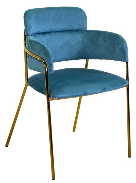 Sedia Imbottita 52x52xh79 cm in Tessuto Velluto Hannover Blu