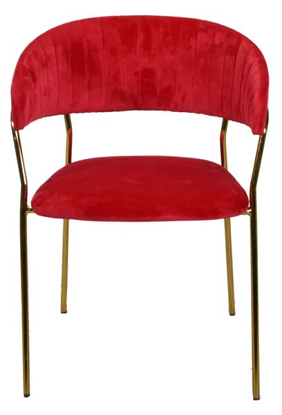 Sedia Imbottita 57x52xh78 cm in Tessuto Velluto Brendeburgo Rosso
