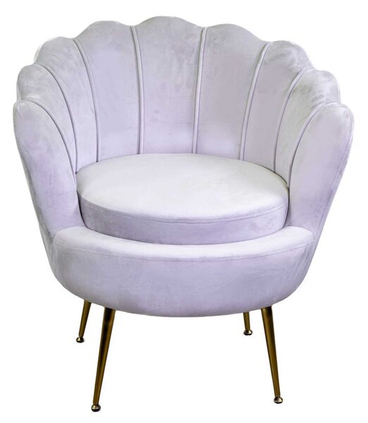 Poltrona Imbottita 73x72xh49/77 cm in Tessuto Velluto Tulipan Grigio