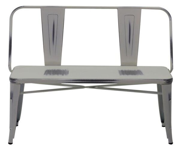 Panchina 2 Posti da Giardino 51x111xh82,5 cm in Ferro Bianco Antico