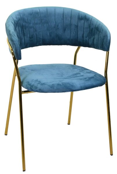 Sedia Imbottita 57x52xh78 cm in Tessuto Velluto Brendeburgo Blu