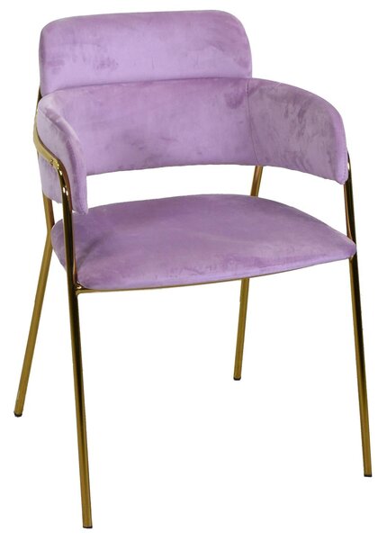 Sedia Imbottita 52x52xh79 cm in Tessuto Velluto Hannover Lilla