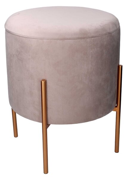 Pouf Contenitore Ø40xh51 cm in Tessuto Grigio