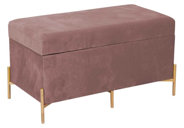 Panca Contenitore 78x40xh45 cm in Tessuto Velluto Rosa