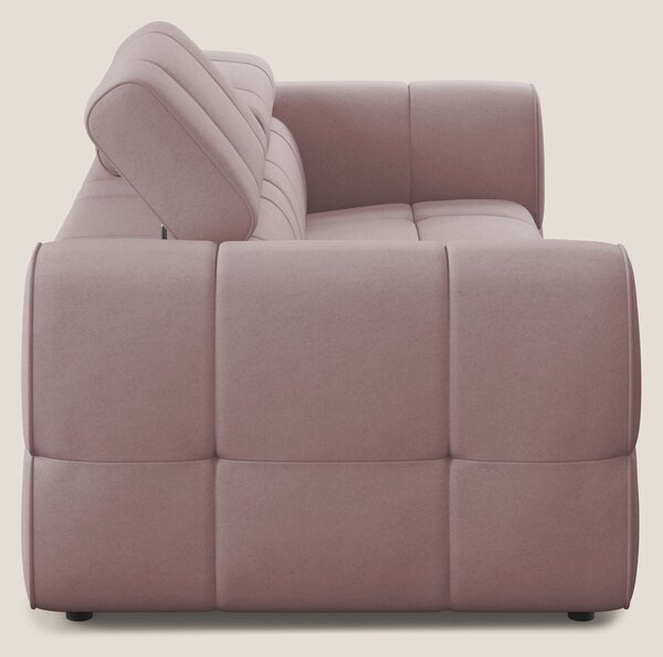 Giotto Divano modulare con opzione relax elettrico in microfibra effet