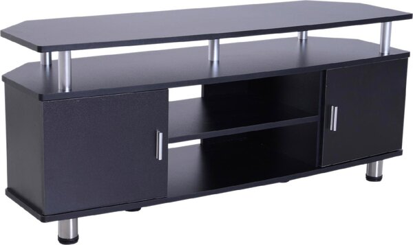 DecHome Mobile TV Moderno 2 Ante 2 Vani a Giorno Dimensioni 120x39,5x52 cm colore Nero