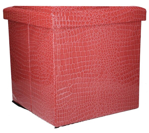 Pouf Contenitore 30x30xh30 cm in Similpelle Rosa