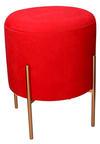 Pouf Contenitore Ø40xh51 cm in Tessuto Rosso