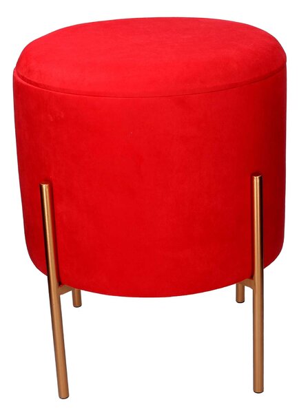 Pouf Contenitore Ø40xh51 cm in Tessuto Rosso