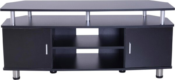 DecHome Mobile TV Moderno 2 Ante 2 Vani a Giorno Dimensioni 120x39,5x52 cm colore Nero