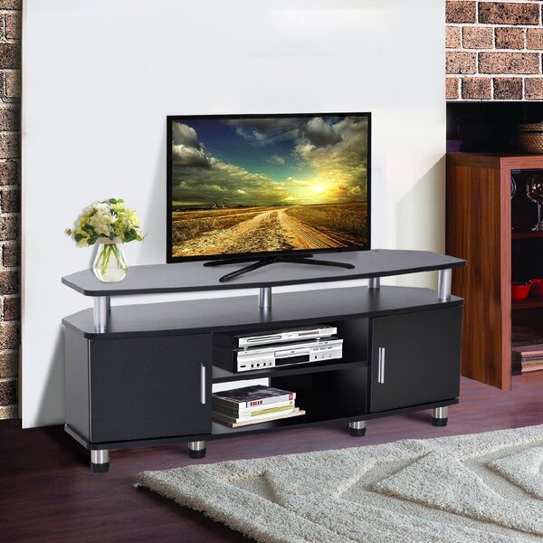 DecHome Mobile TV Moderno 2 Ante 2 Vani a Giorno Dimensioni 120x39,5x52 cm colore Nero