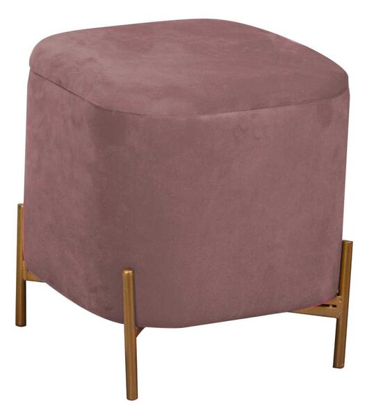 Pouf Contenitore 38x38xh45 cm in Tessuto Velluto Rosa