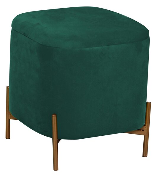 Pouf Contenitore 38x38xh45 cm in Tessuto Velluto Verde Salvia