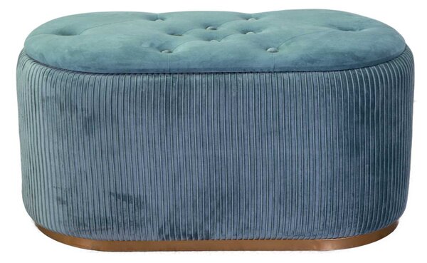 Pouf Contenitore 82x42xh41 cm in Tessuto Velluto Verde Salvia