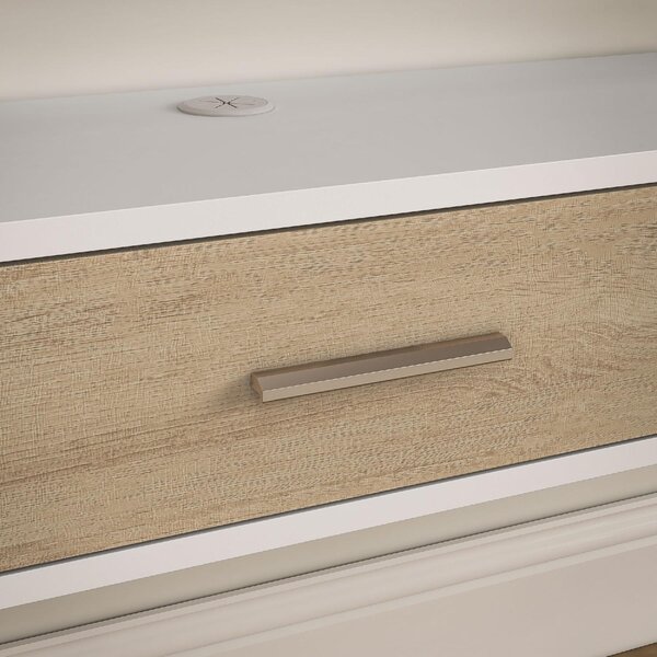 DecHome Mobile TV Sospeso Moderno 1 Anta a Ribalta 2 Ripiani Dimensioni 120x26x16 cm colore Bianco