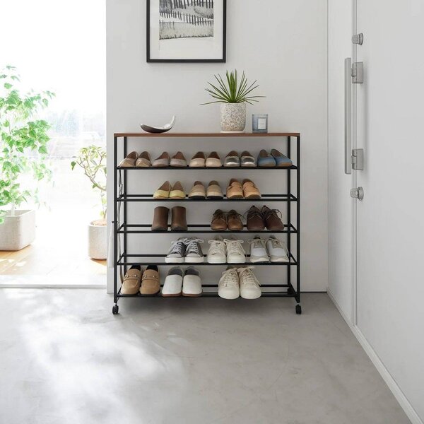 Scarpiera nera in metallo 90,5x87x26 cm Tower – YAMAZAKI