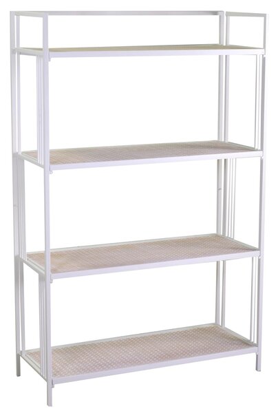 Libreria 4 ripiani 85,5x34,5xh123/135 cm in Metallo Lucilla Bianco