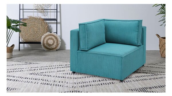 Modulo divano in velluto a coste variabile blu Nihad modular - Bobochic Paris