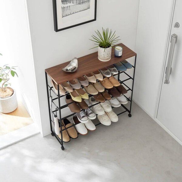 Scarpiera nera in metallo 90,5x87x26 cm Tower – YAMAZAKI