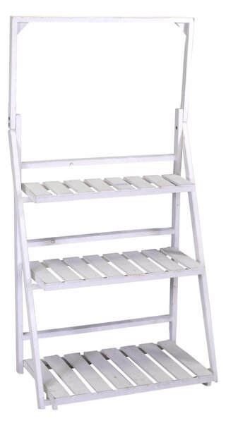 Portapiante Scaffale 3 ripiani 68,5x40xh132 cm in Legno Bianco