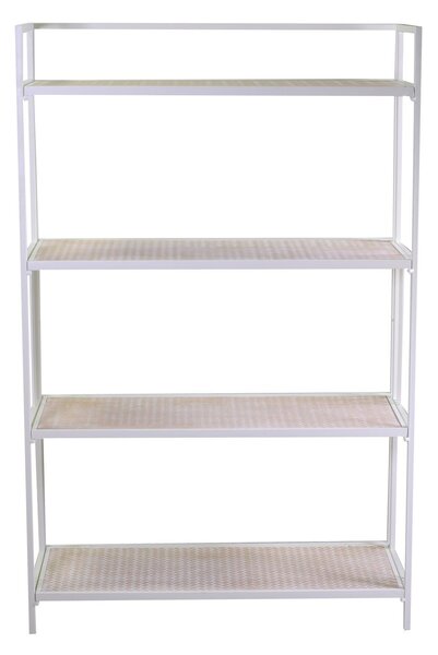 Libreria 4 ripiani 85,5x34,5xh123/135 cm in Metallo Lucilla Bianco