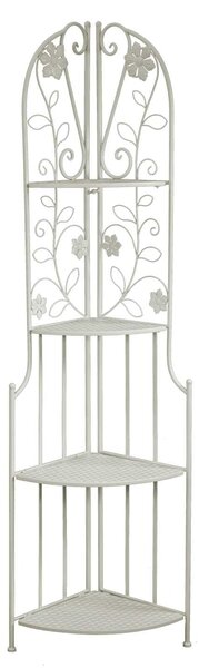 Portapiante ad Angolo 4 ripiani 48x33xh160 cm in Metallo Milena Bianco