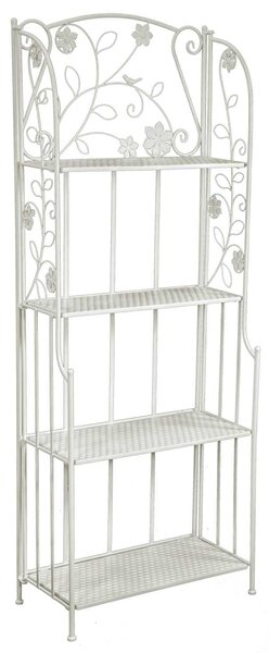 Portapiante 4 ripiani 59x29xh158 cm in Metallo Milena Bianco