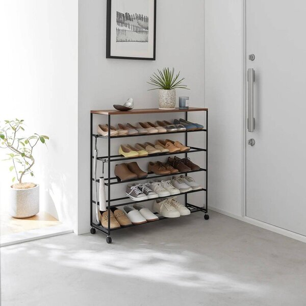 Scarpiera nera in metallo 90,5x87x26 cm Tower – YAMAZAKI