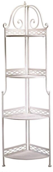 Portapiante ad Angolo 4 ripiani 49x33xh166 cm in Metallo Aprilia Bianco