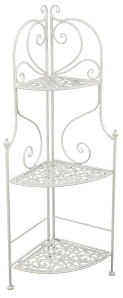 Portapiante ad Angolo 3 ripiani 48x33xh120 cm in Metallo Jessica Bianco