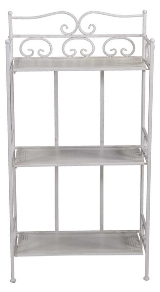 Portapiante 3 ripiani 45x23xh90 cm in Metallo New Jessica Bianco