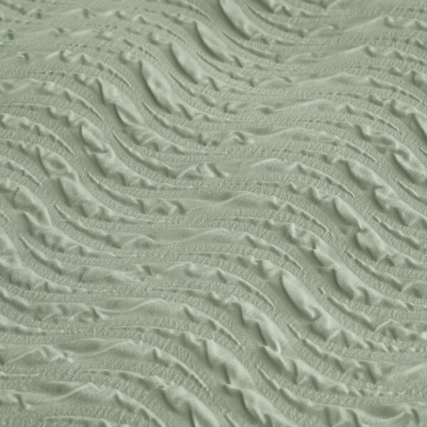 Set copripiumino e federa verde in crêpe per letto matrimoniale e per letto esteso 230x220 cm Heatset Wave – Catherine Lansfield