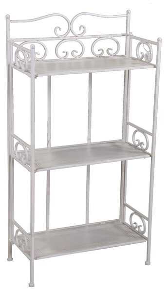 Portapiante 3 ripiani 45x23xh90 cm in Metallo New Jessica Bianco