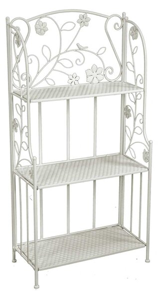 Portapiante 3 ripiani 59x29xh118 cm in Metallo Milena Bianco
