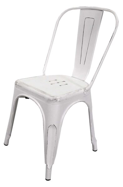 Sedia New Bristol 43x43xh45/84 cm in Ferro Bianco Antico