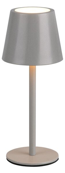 Lampada da tavolo LED grigia con paralume in metallo (altezza totale 21 cm) Diaz – Reality