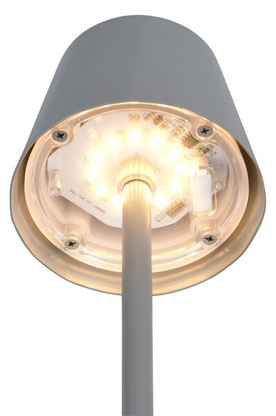 Lampada da tavolo LED grigia con paralume in metallo (altezza totale 21 cm) Diaz – Reality