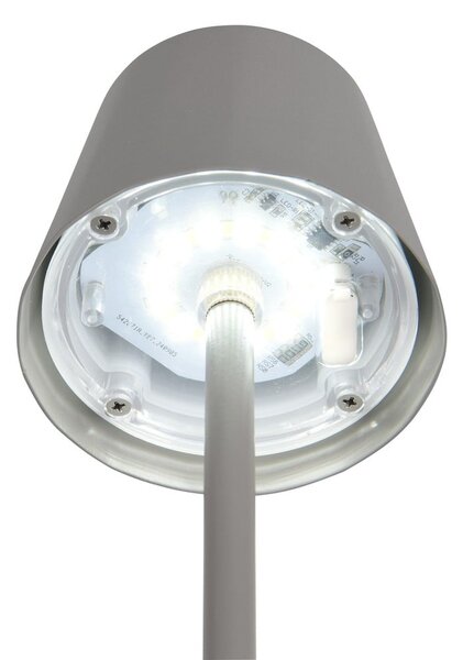 Lampada da tavolo LED grigia con paralume in metallo (altezza totale 21 cm) Diaz – Reality