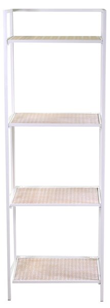 Libreria 4 ripiani 45x34xh122/135 cm in Metallo Lucilla Bianco