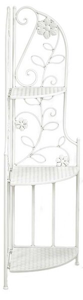 Portapiante ad Angolo 3 ripiani 48x33xh120 cm in Metallo Milena Bianco