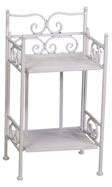 Portapiante 2 ripiani 25x23xh48 cm in Metallo New Jessica Bianco