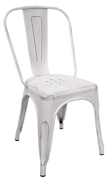 Sedia New Bristol 43x43xh45/84 cm in Ferro Bianco Antico